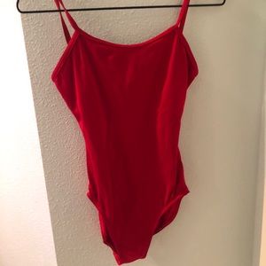 Red women’s leotard